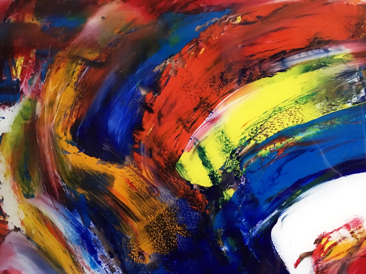 "Paint Stained Soul" Original Astract PMS Oil Painting On Glass (2017