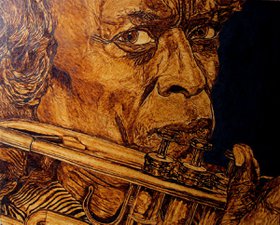 "Prince of Darkness" (Miles Davis) by Millis Pyrography