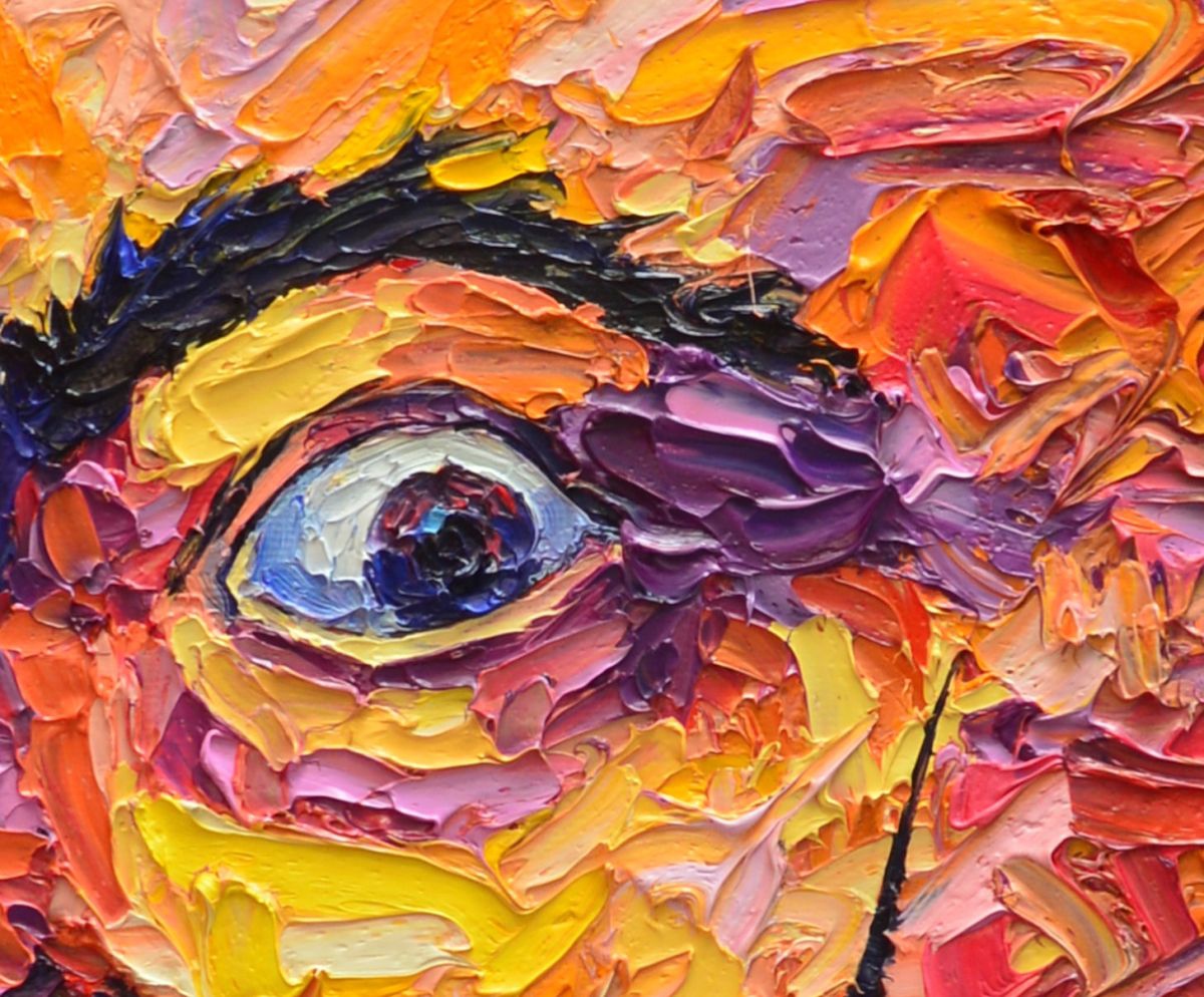 DALI palette knife oil painting portrait of Salvador Dali Oil painting by ANA MARIA EDULESCU