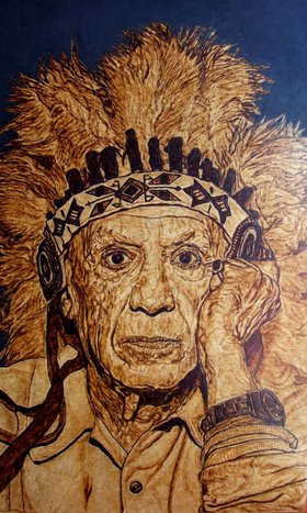 Pablo Picasso by Millis Pyrography