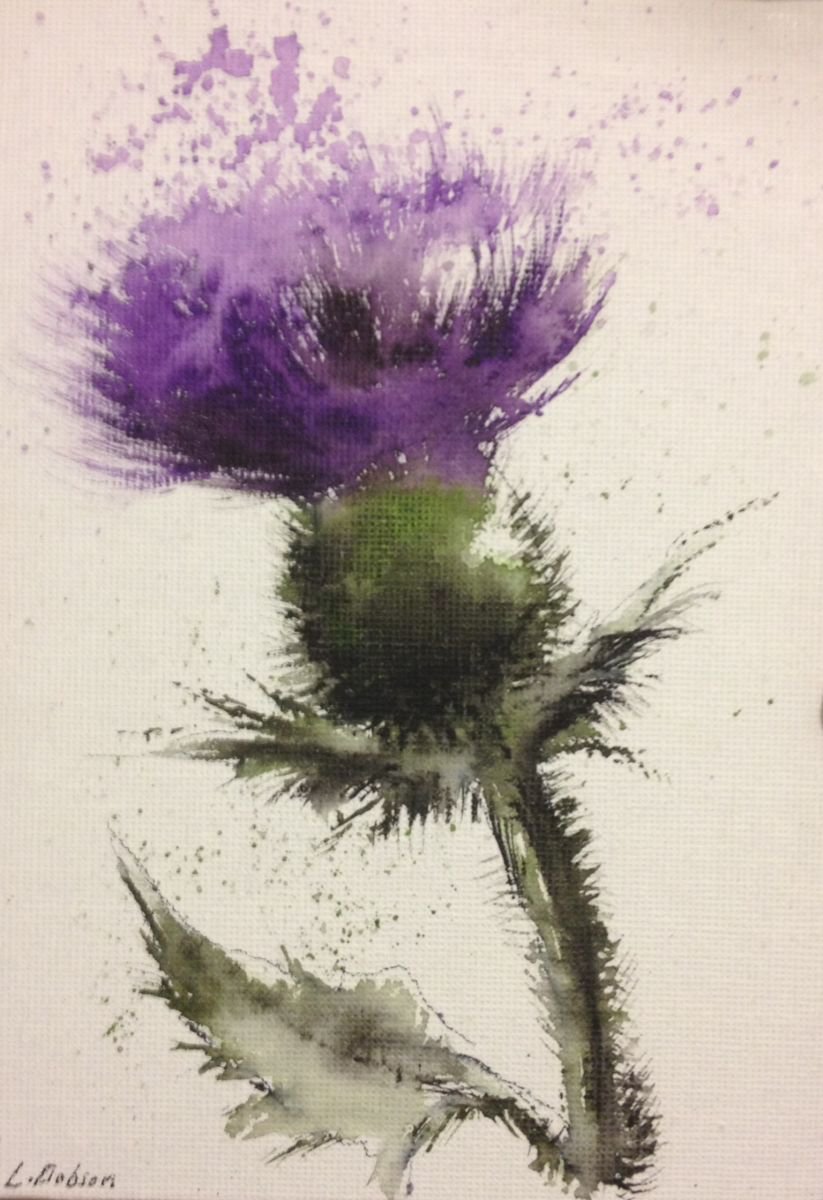 Scottish Thistle Watercolour by Liam Dobson | Artfinder