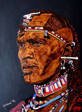 Masai man by Millis Pyrography