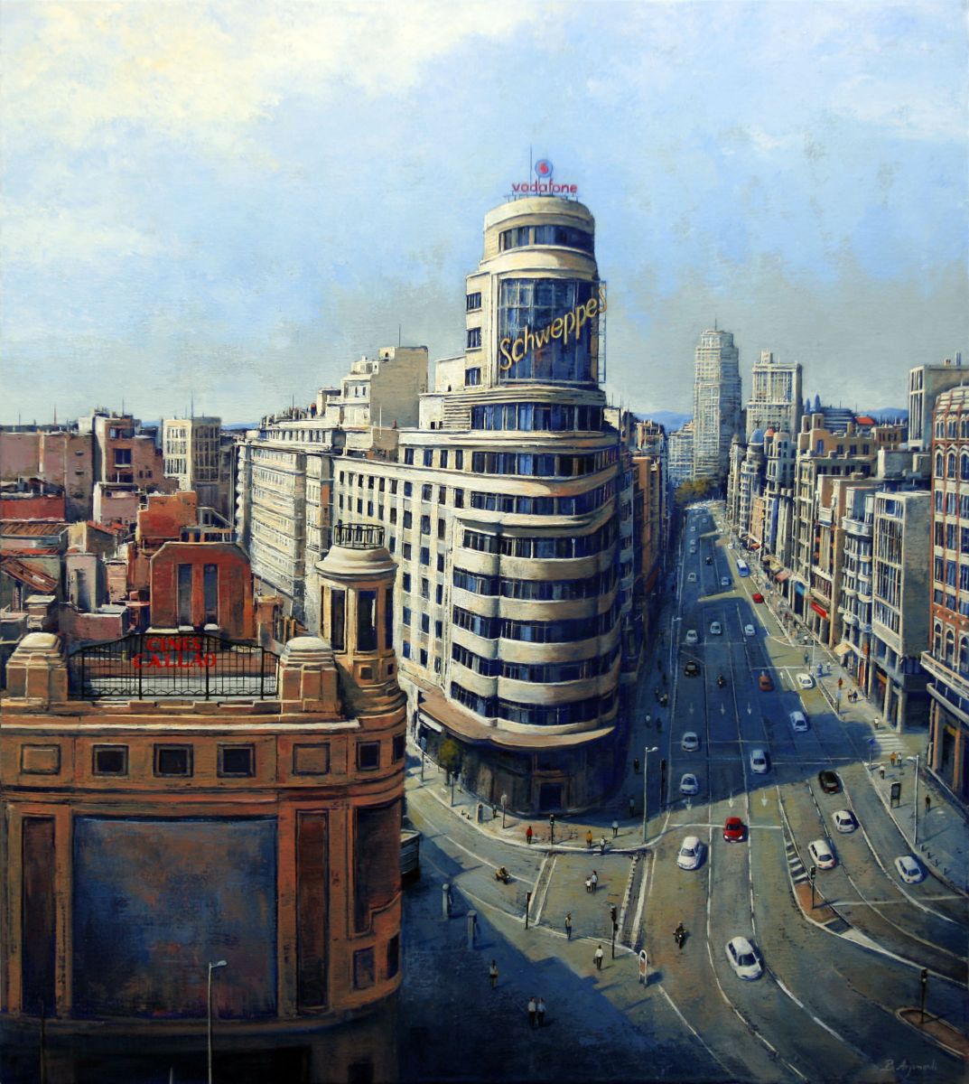 La Gran Vía de Madrid Large Painting (2016) Oil painting by Behshad Arjomandi Artfinder