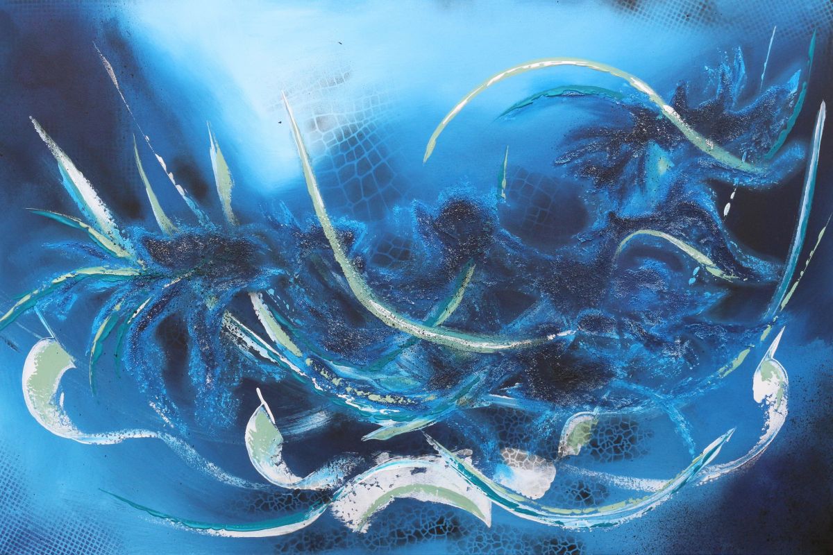 OCEAN SWIRL - LARGE ABSTRACT PAINTING (2016) Acrylic ...