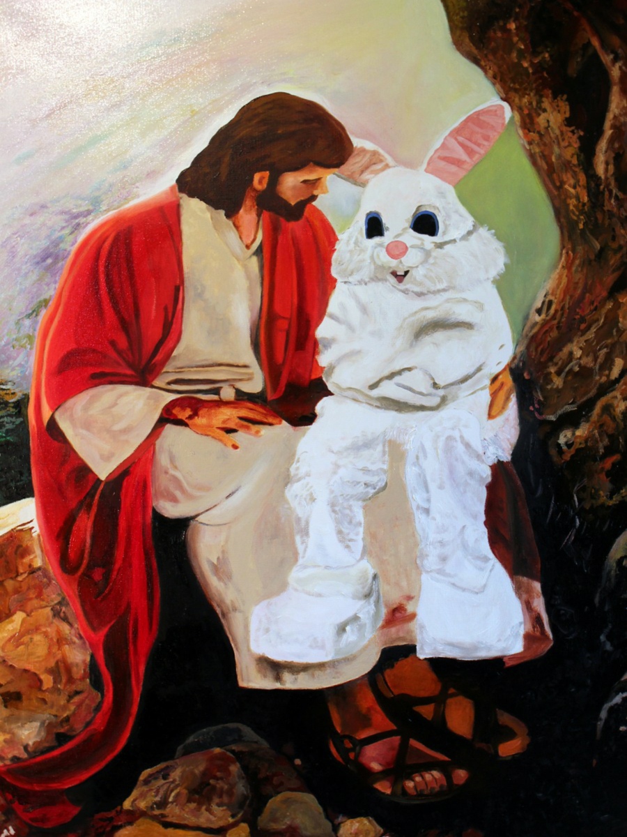 Jesus & the Easter Bunny Discuss the Relative Merits of the Holidays